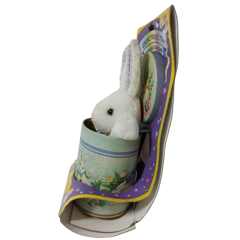 Dan Dee Soft Expressions Bunny‎ Rabbit Plush With Keepsake Collectors Tin Easter